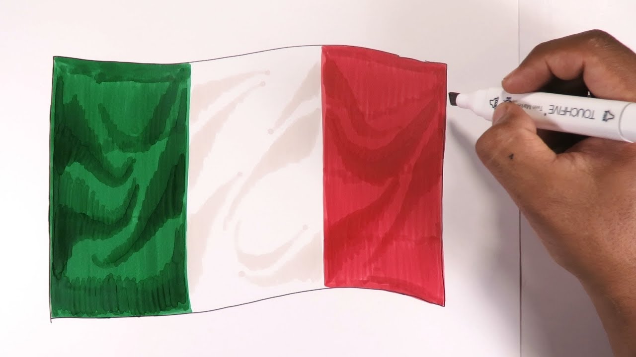 Disegnare la bandiera dell'Italia / Dibuja la Bandera de Italia