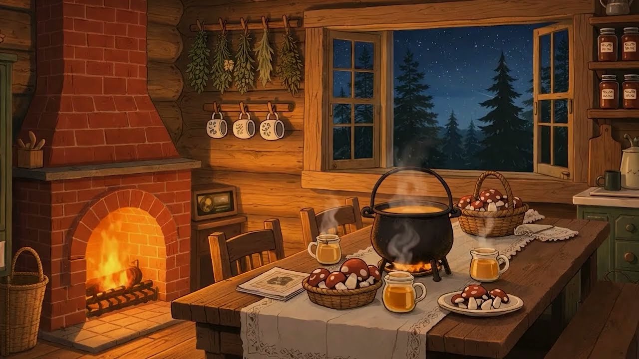A Quiet Evening in a 1940s Kitchen — Oldies Playing From Another Room and the Smell of Home