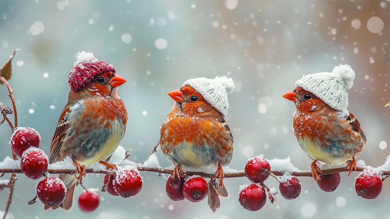 Soothing Snow Birds & Piano Music 🎹 – Calm Mind, Stress Relief & Serenity