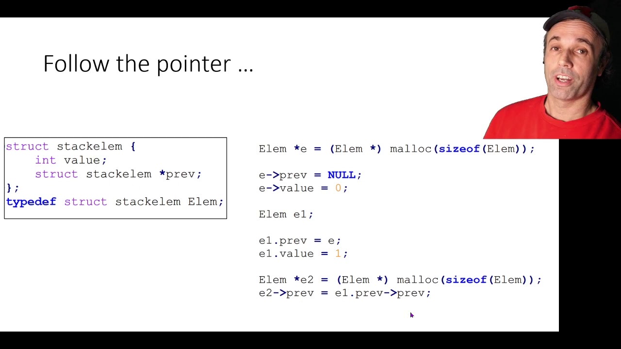 Dynamic stack visualisation and implementation in C with a linked list