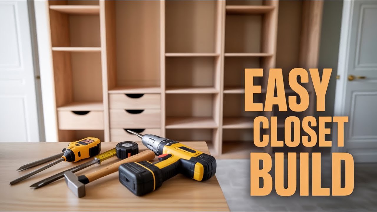 DIY Small Closet Makeover on a budget (Space Saving Hack!)