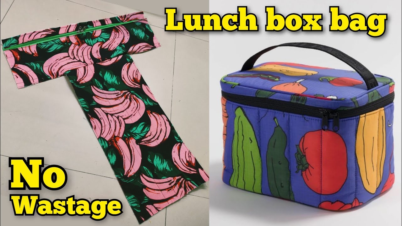 ⭐Zero Wastage- Lunch box bag making at home/ bag cutting and stitching/ DIY Handbag/Tiffin Box pouch