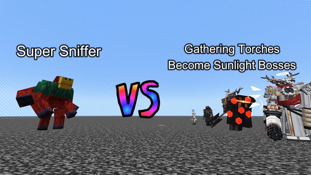 Super Sniffer vs Gathering Torches Become Sunlight | Minecraft  Mob Battle