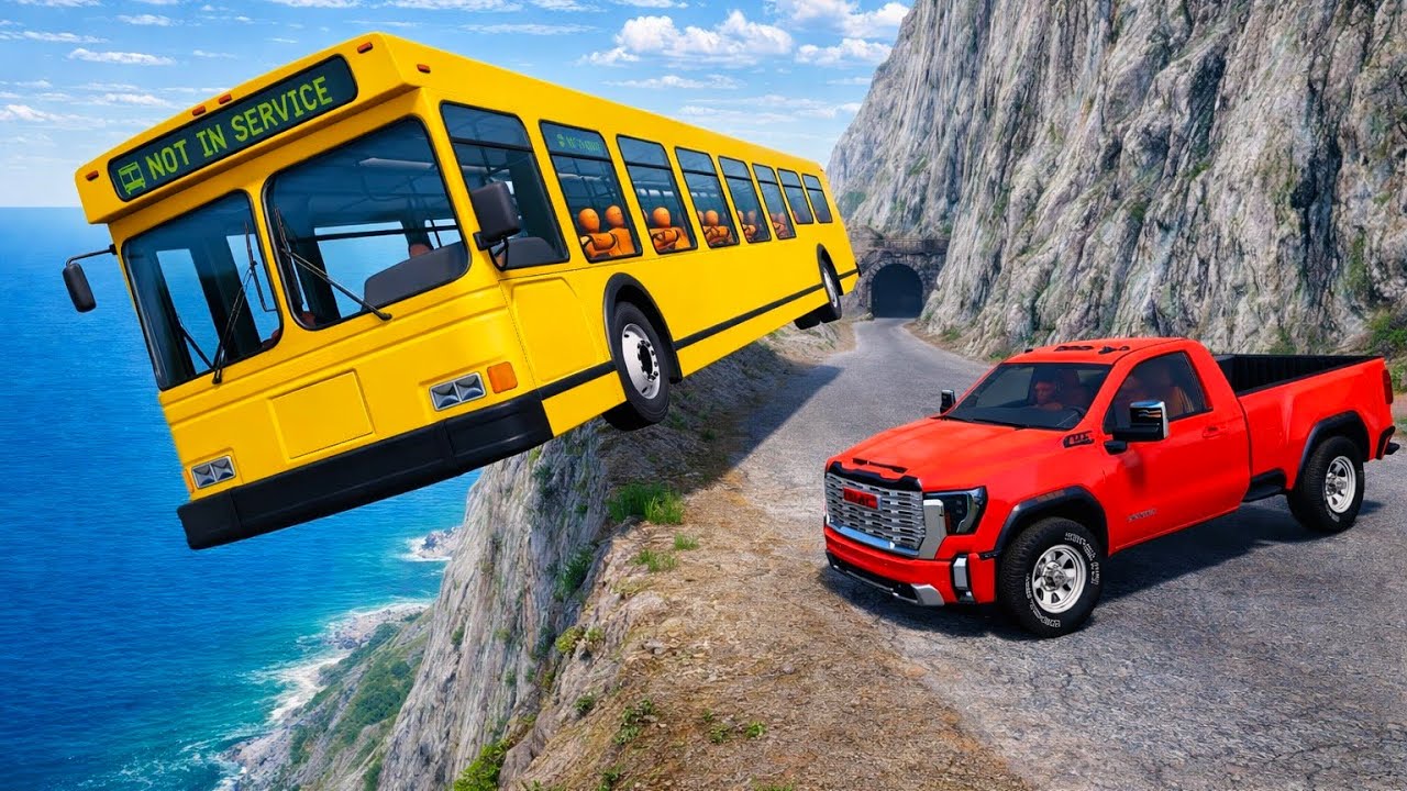 Car vs Cliff Dangerous mountain drop 💥🚒 | Beamng drive  #71! 