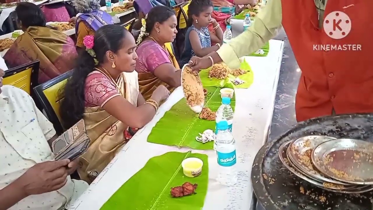 பாமக உதயகுமார் கீதா மகன் திருமணம் பிரியாணி விருந்து வீடியோ 1