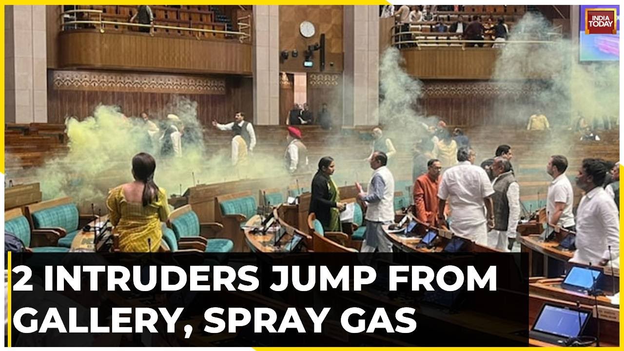 Video: Moment 2 Persons Jumped Into Lok Sabha Chamber | Parliament Winter Session 2023