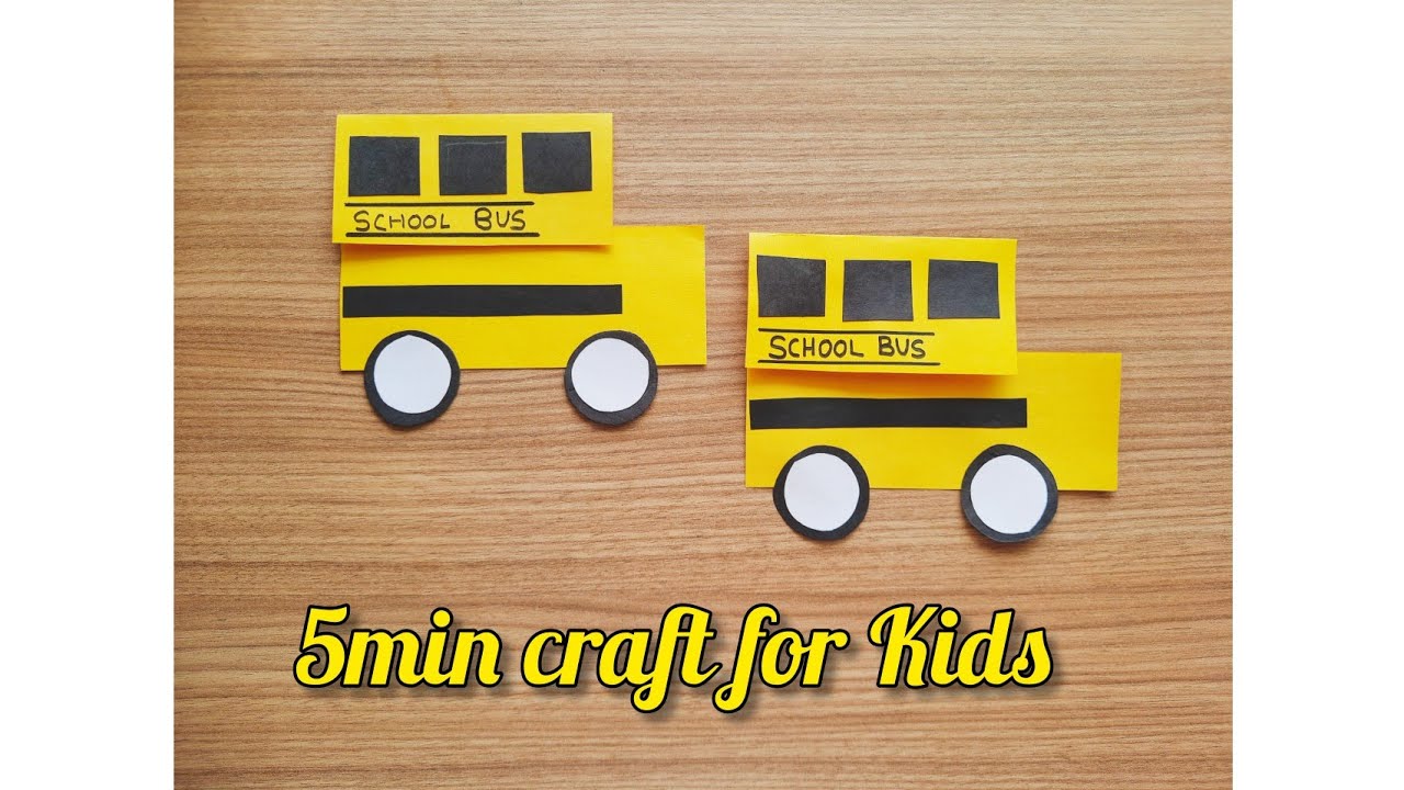 How to make Paper School Bus in 5 min / Easy Paper craft ideas