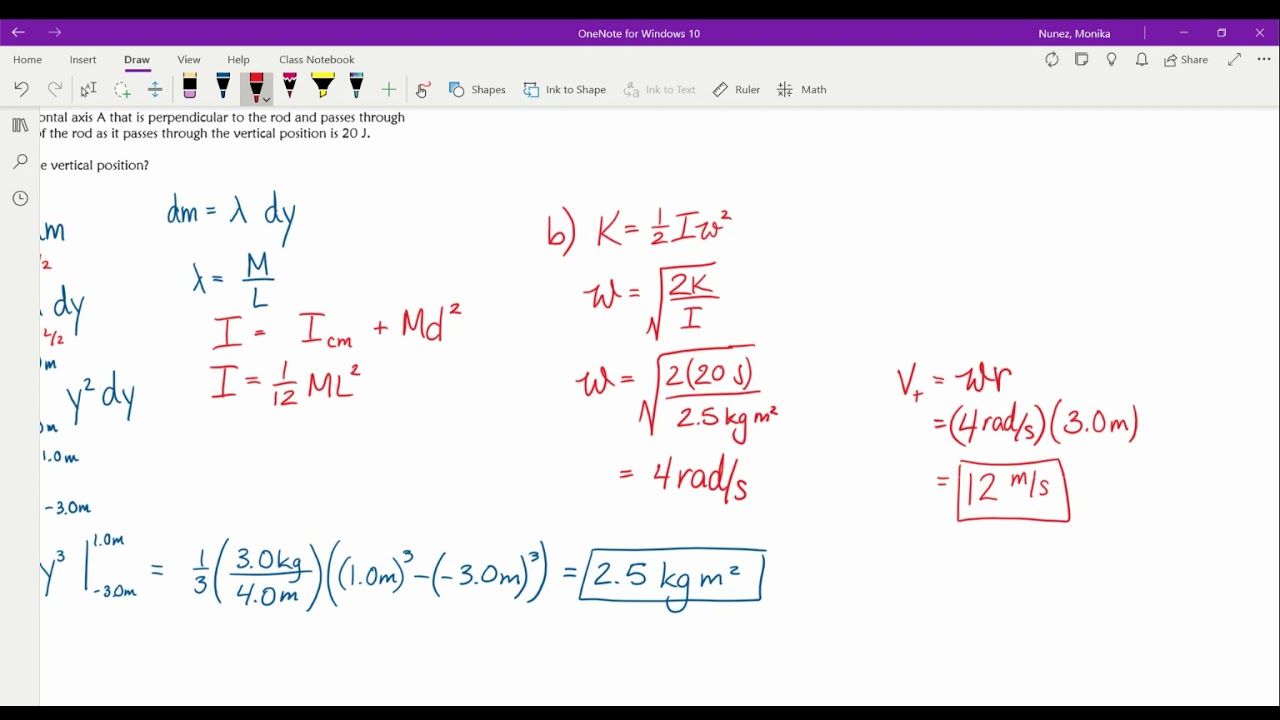 Rotational Energy Practice Problem