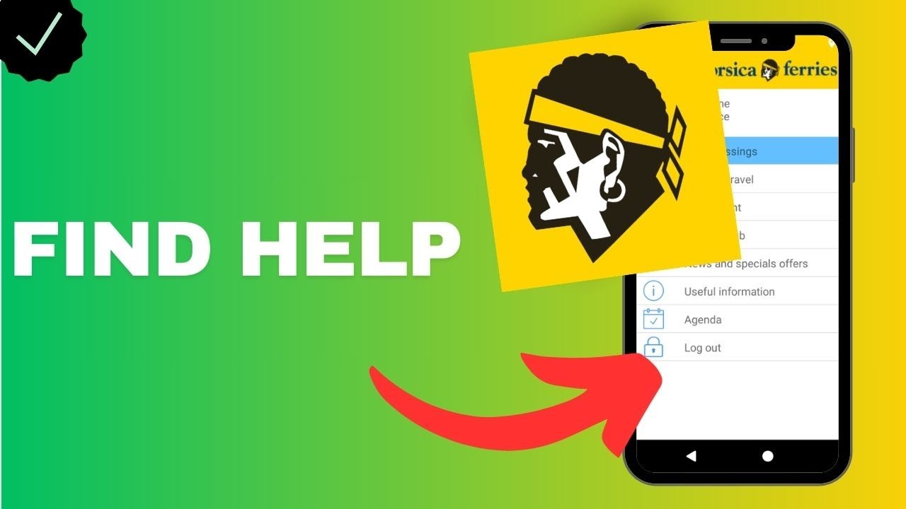 Where to find help in the Corsica Ferries app?