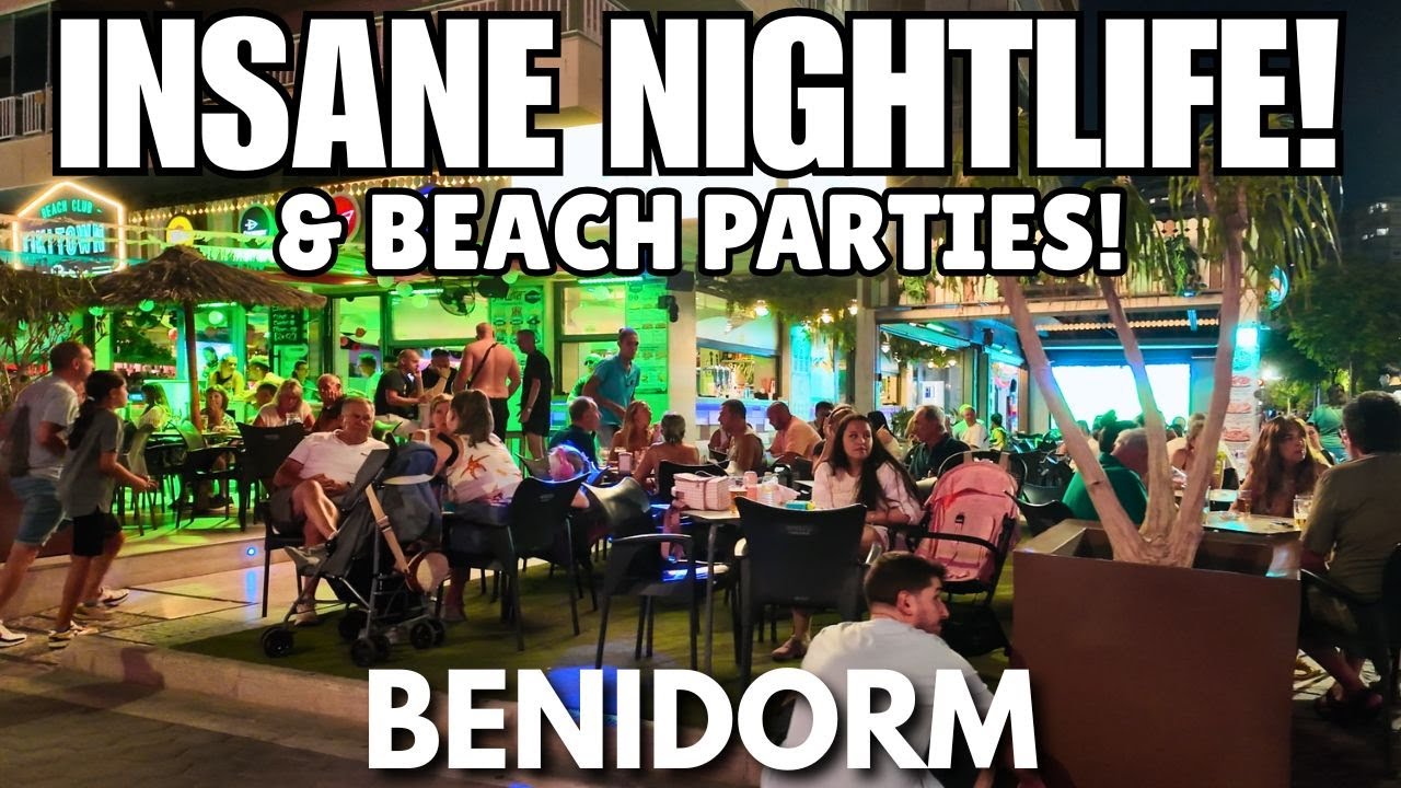 INSANE Benidorm Nightlife! 🎉 Huge Crowds & Beach Parties at Levante!