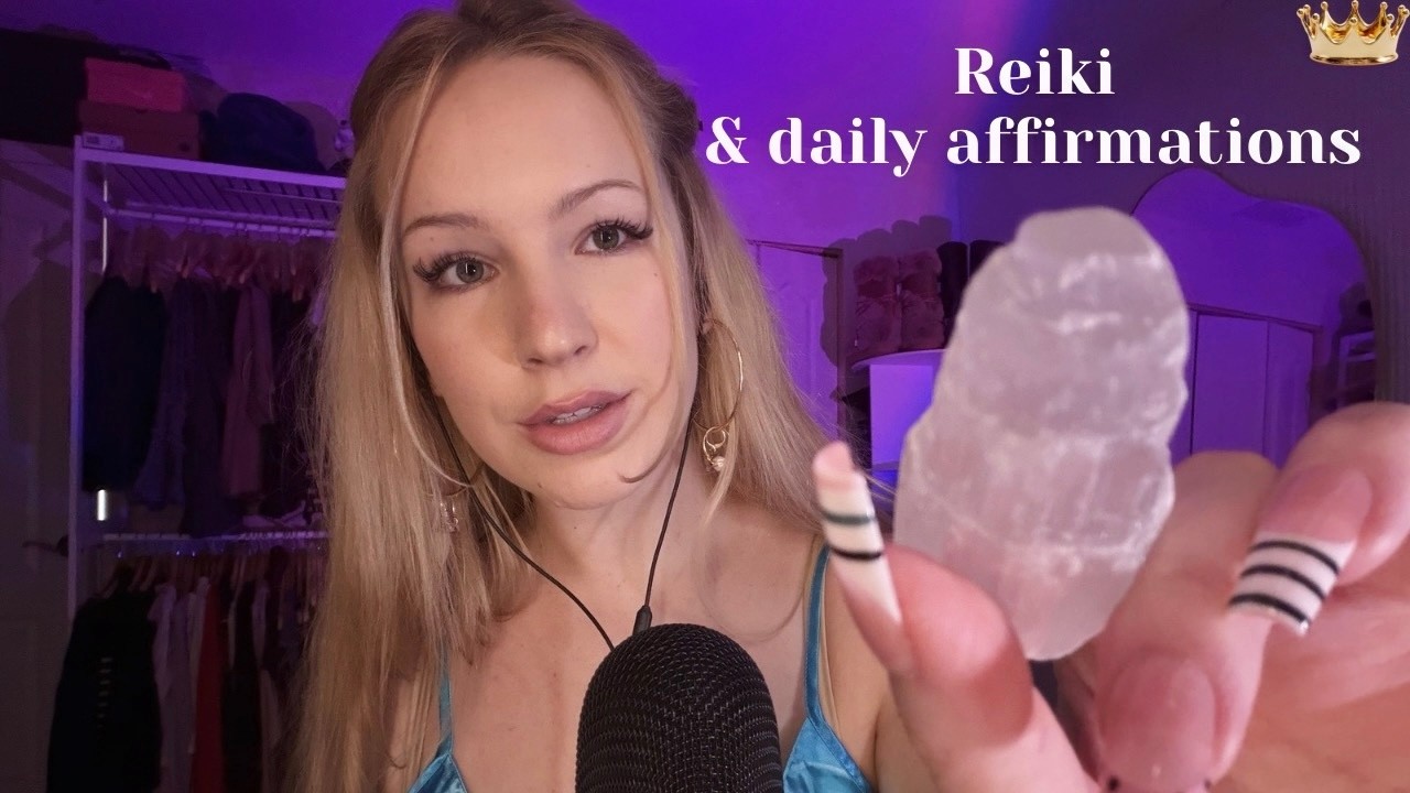 ASMR Reiki hand movements & positive affirmations with rain sounds 🌧️