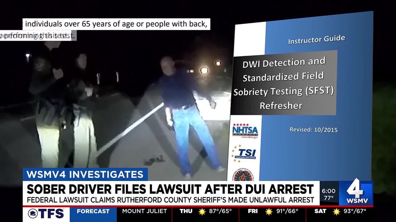Sober driver files lawsuit after DUI arrest