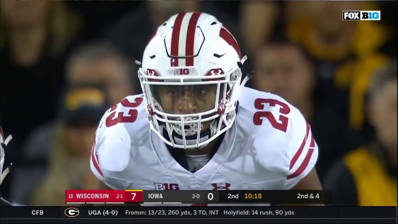 Jonathan Taylor (Wisconsin RB #23) vs Iowa 2018