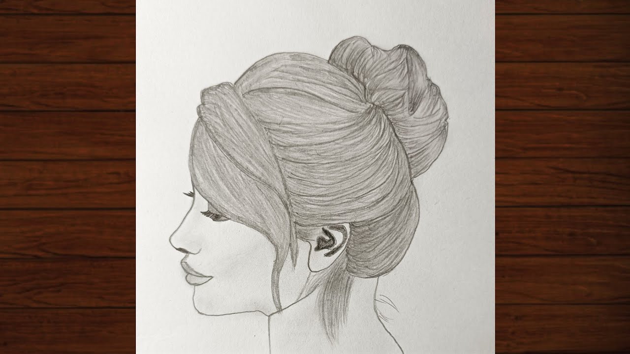 How to Draw a Beautiful Girl Side Profile | Easy Pencil Portrait