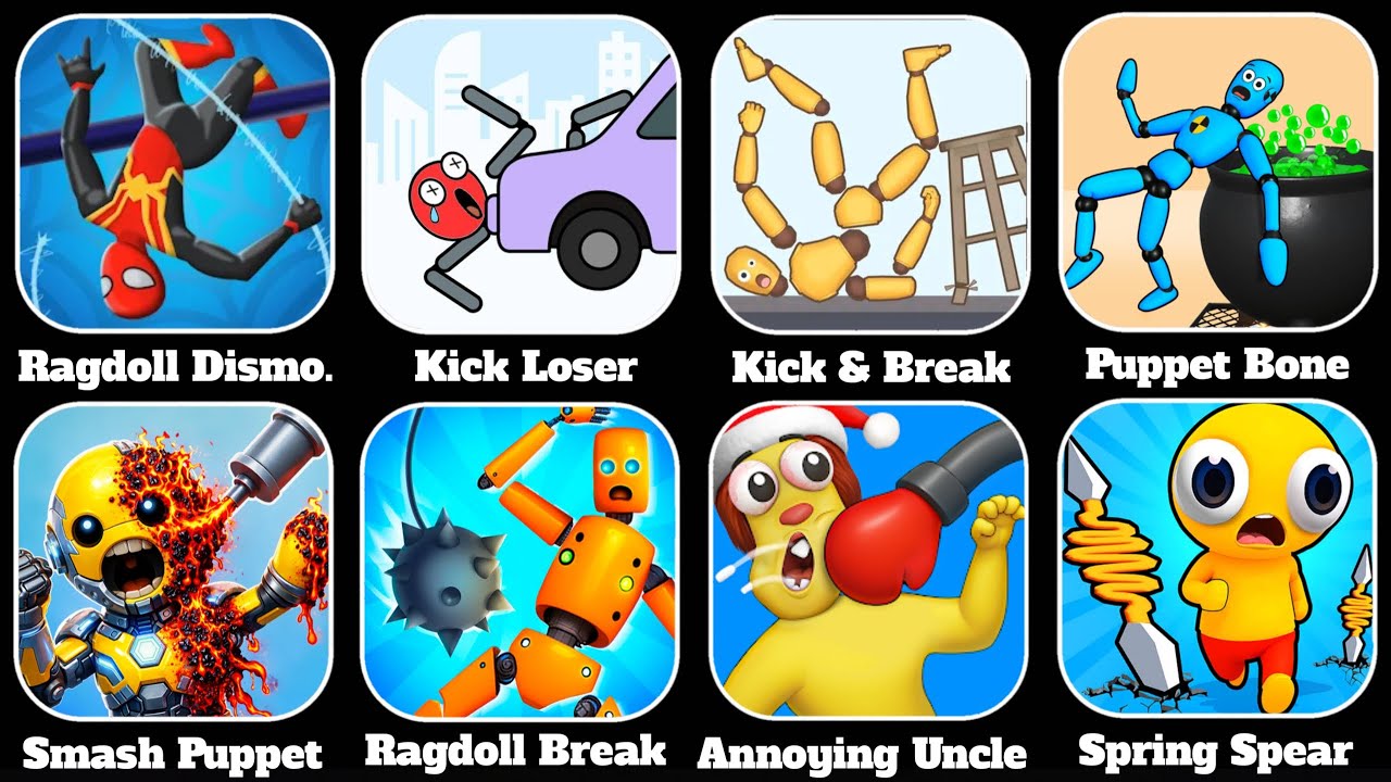 Ragdoll Dismount 3d, Kick Loser, Kick & Break, Puppet Bone, Ragdoll Break, VeniX GamePlay