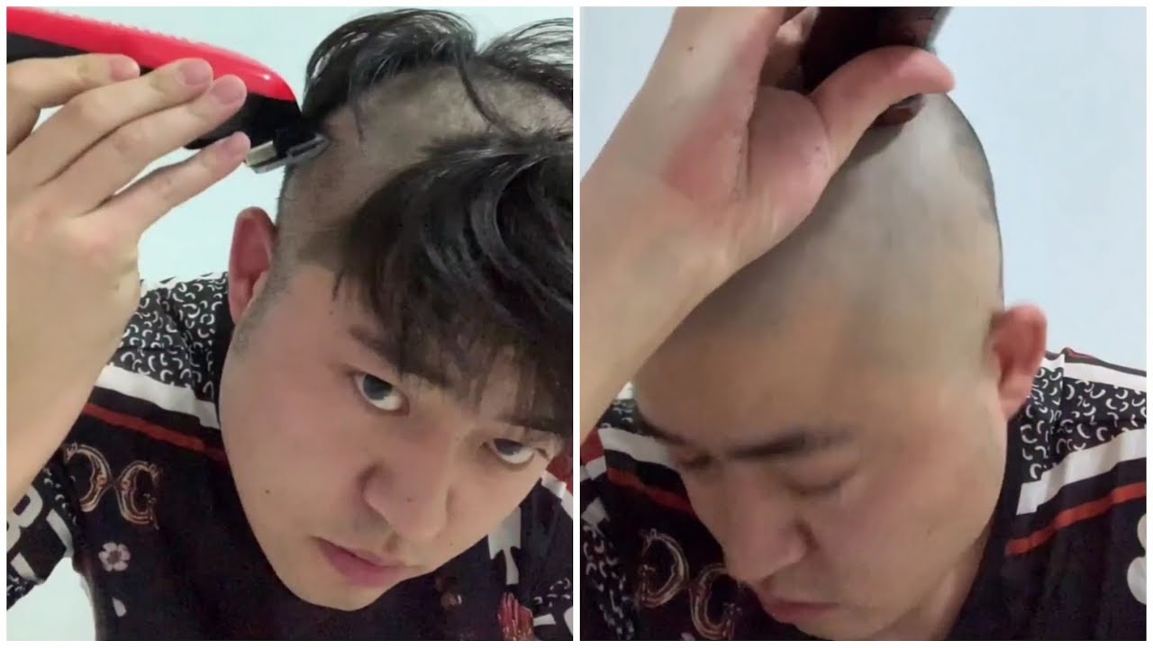 长发自己剃光头