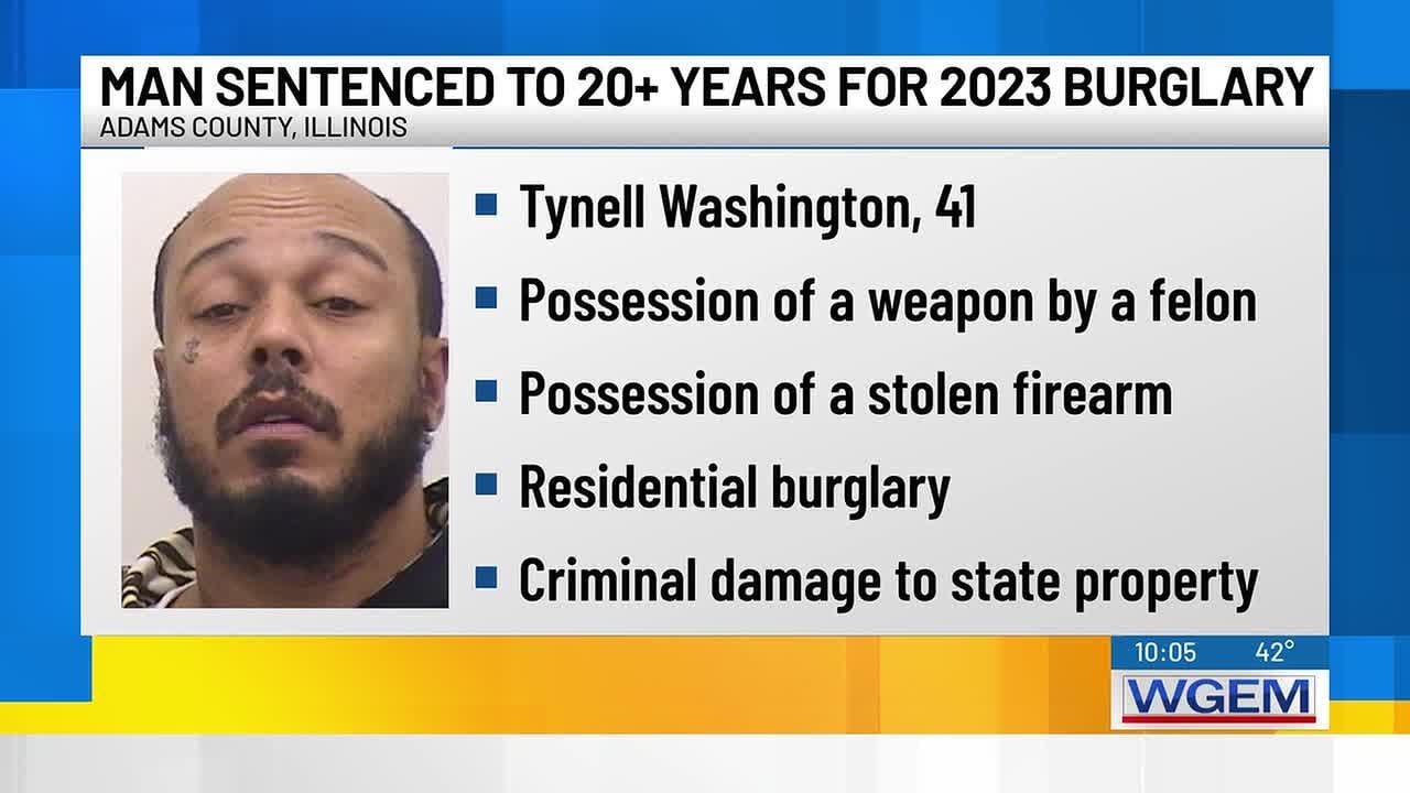 Quincy man sentenced to 22 years for 2023 burglary
