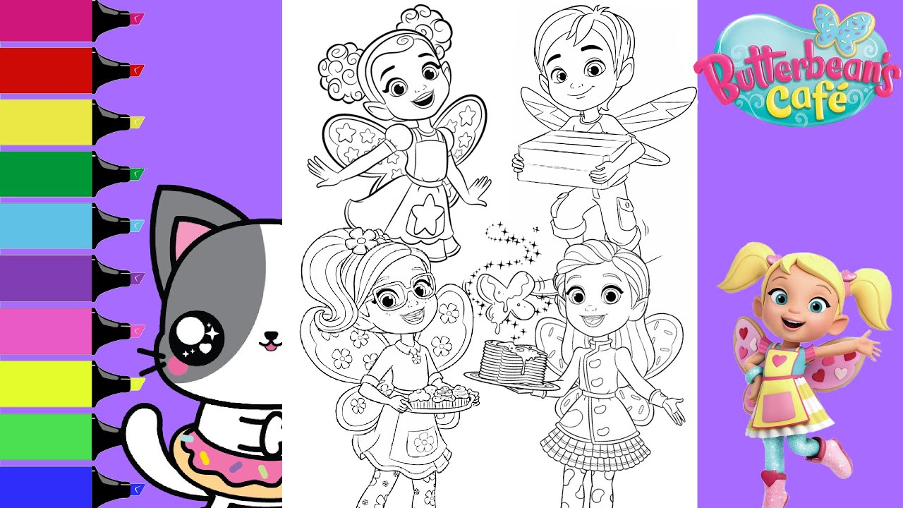 Butterbean's Cafe Coloring Book Compilation Dazzle Poppy Jasper Cricket Coloring Book Pages