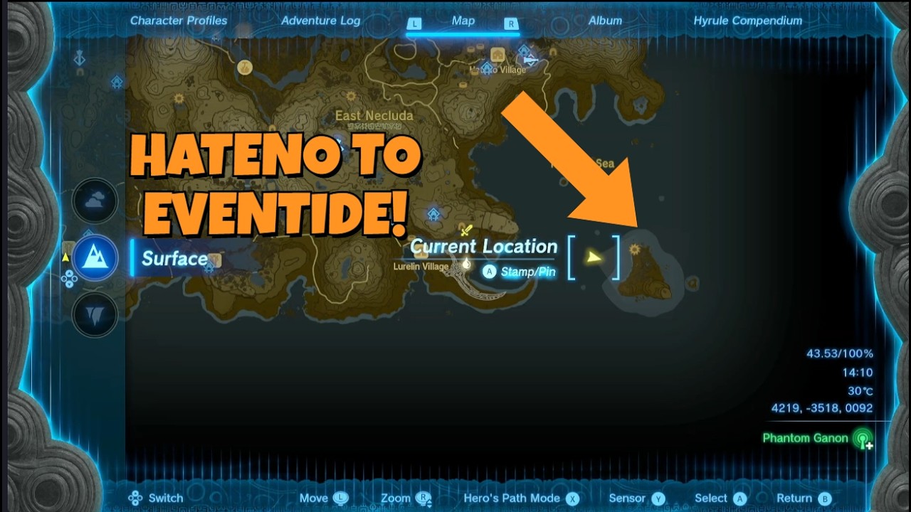 Going to Eventide Island from Hateno Village (No Warping) - Zelda Tears of the Kingdom