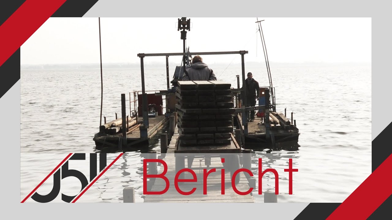 Aufbau Bootsstege am Steinhuder Meer