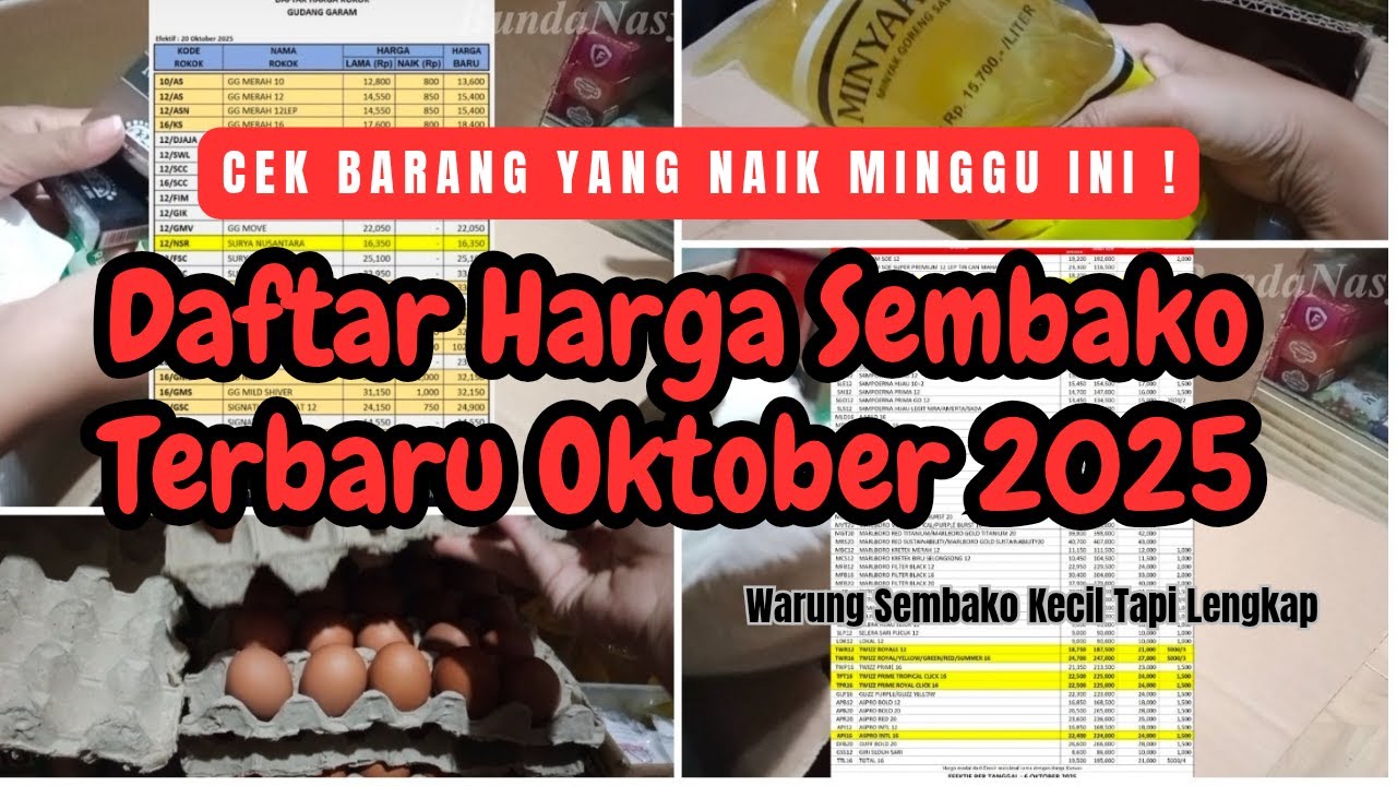 Daftar Harga Sembako Terbaru Oktober 2025 | Cek Barang yang Naik Minggu Ini!