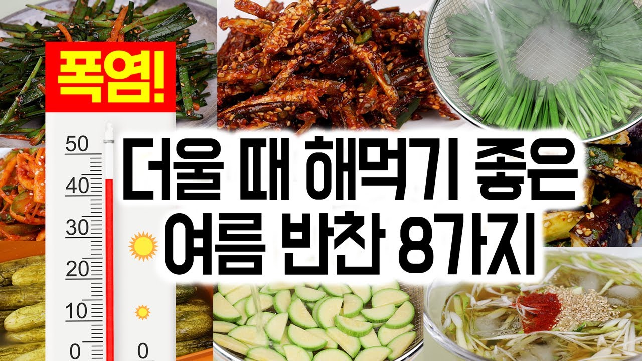 폭염! 더울 때 해먹기 좋은 여름반찬 8가지✅밥도둑 반찬으로 더위에 지친 입맛을 살려보세요.🙏😊