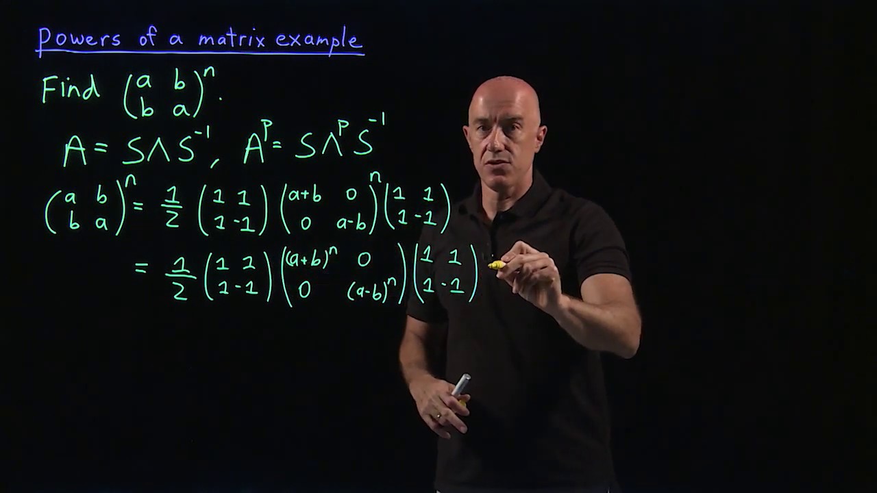 Powers of a matrix example | Lecture 38 | Matrix Algebra for Engineers