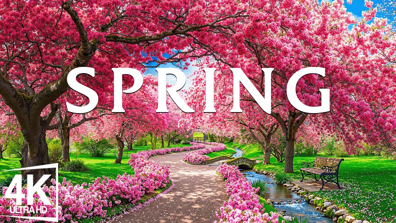 Spring Awakens in 4K 🌿 Blooming Landscapes, Fresh Green Fields & Relaxing Piano Melodies
