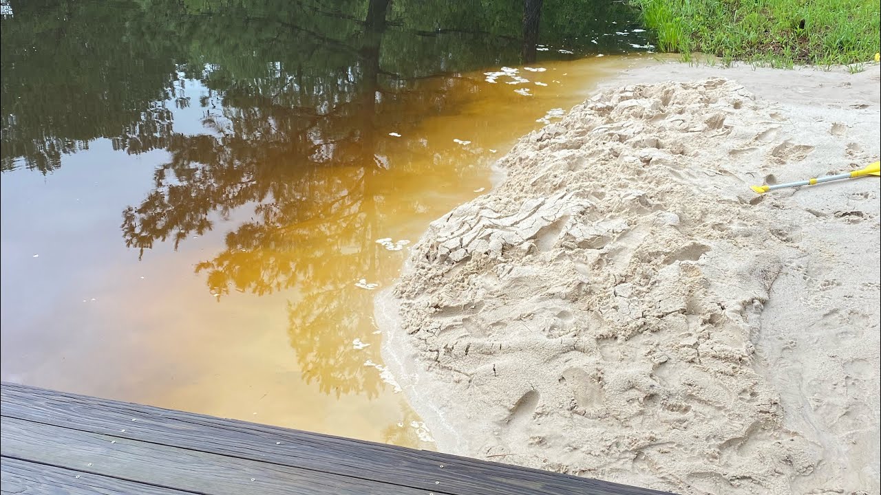 Building a beach at the lake!!