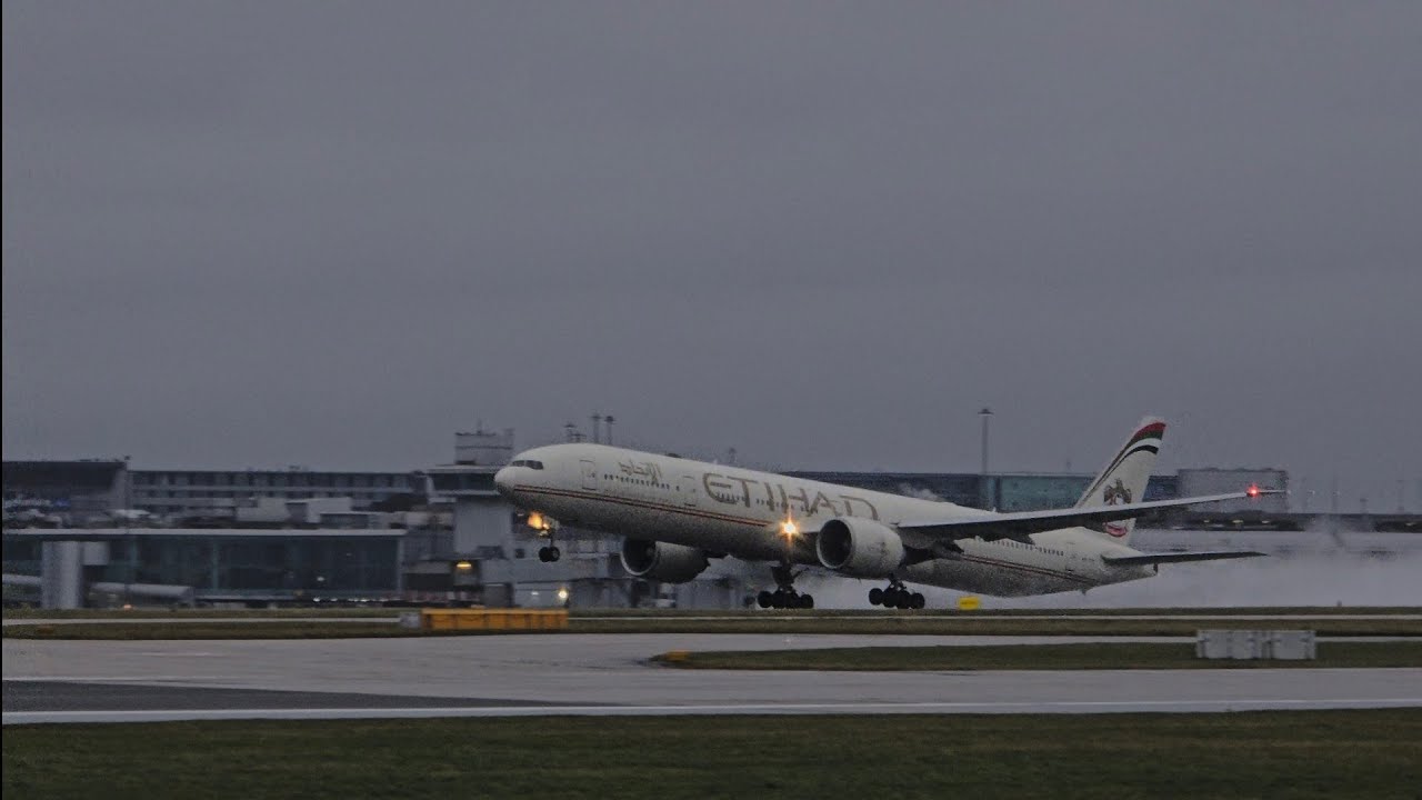 Etihad departure an Ethiopian arrival (Manchester Airport)