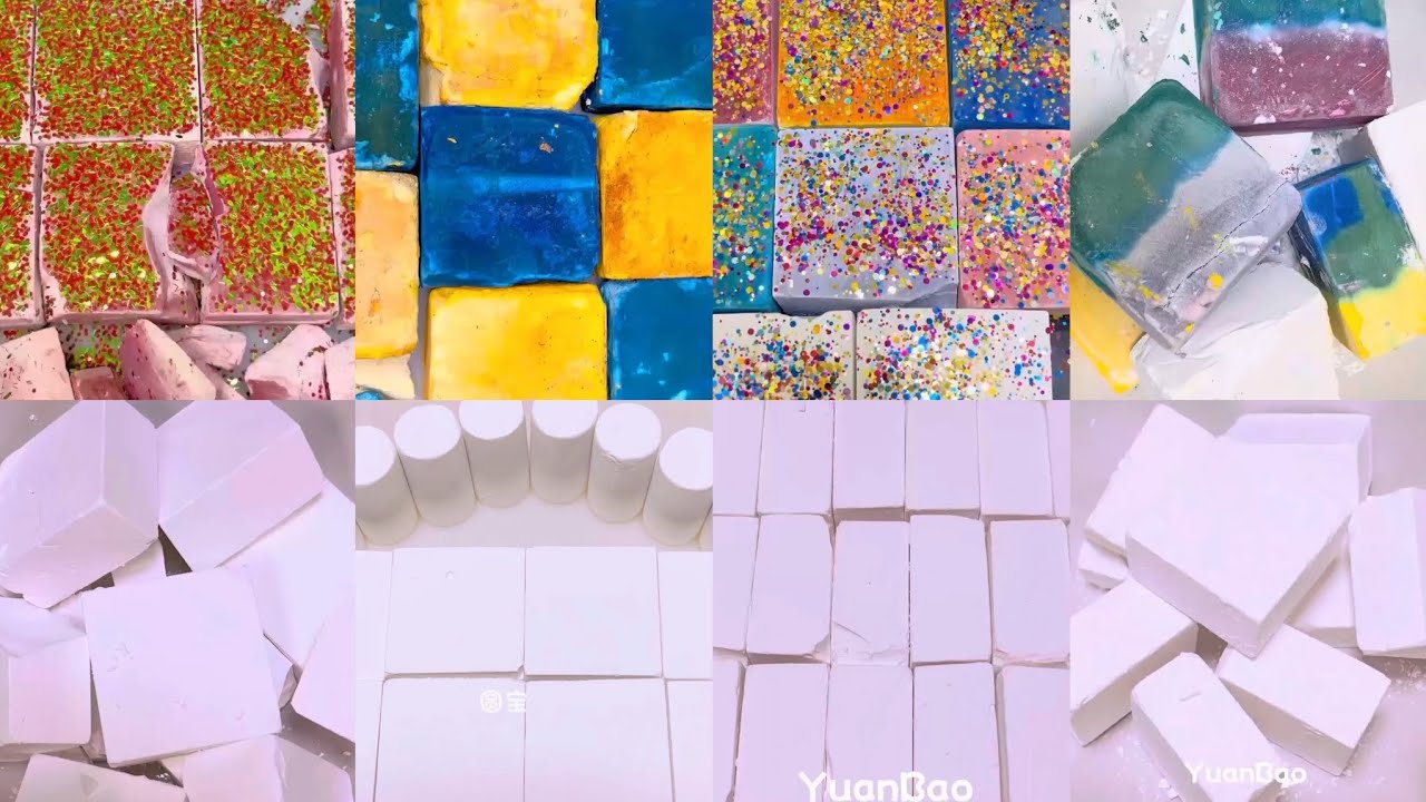 Soft & crunchy dyed and fresh gymchalk crush asmr by @Yuan-Bao-ASMR | New creator | Edit comp #asmr💖