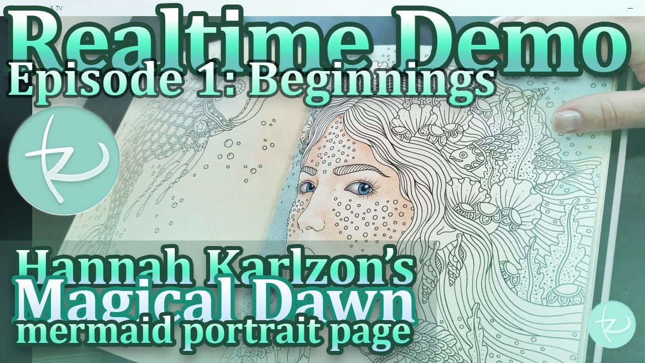 Realtime Coloring Demo Series: Hanna Karlzon's Magical Dawn Mermaid Episode 1: Blocking in Color