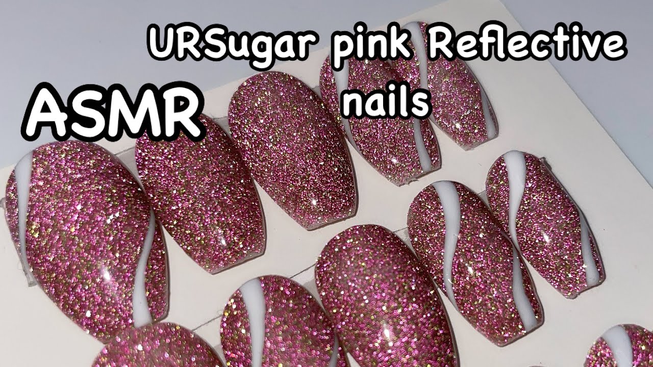ASMR- URSUGAR reflective gel polish-Doing nails- Gum Chewing + Soft Spoken
