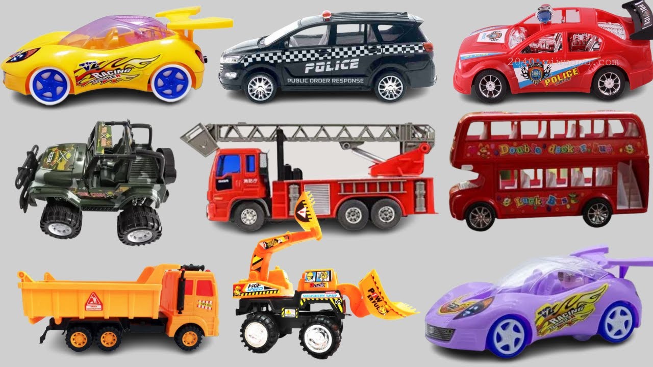 tractor police car caw army car bus truck jump | cartoon | gadi wala cartoon | tractor wala cartoon
