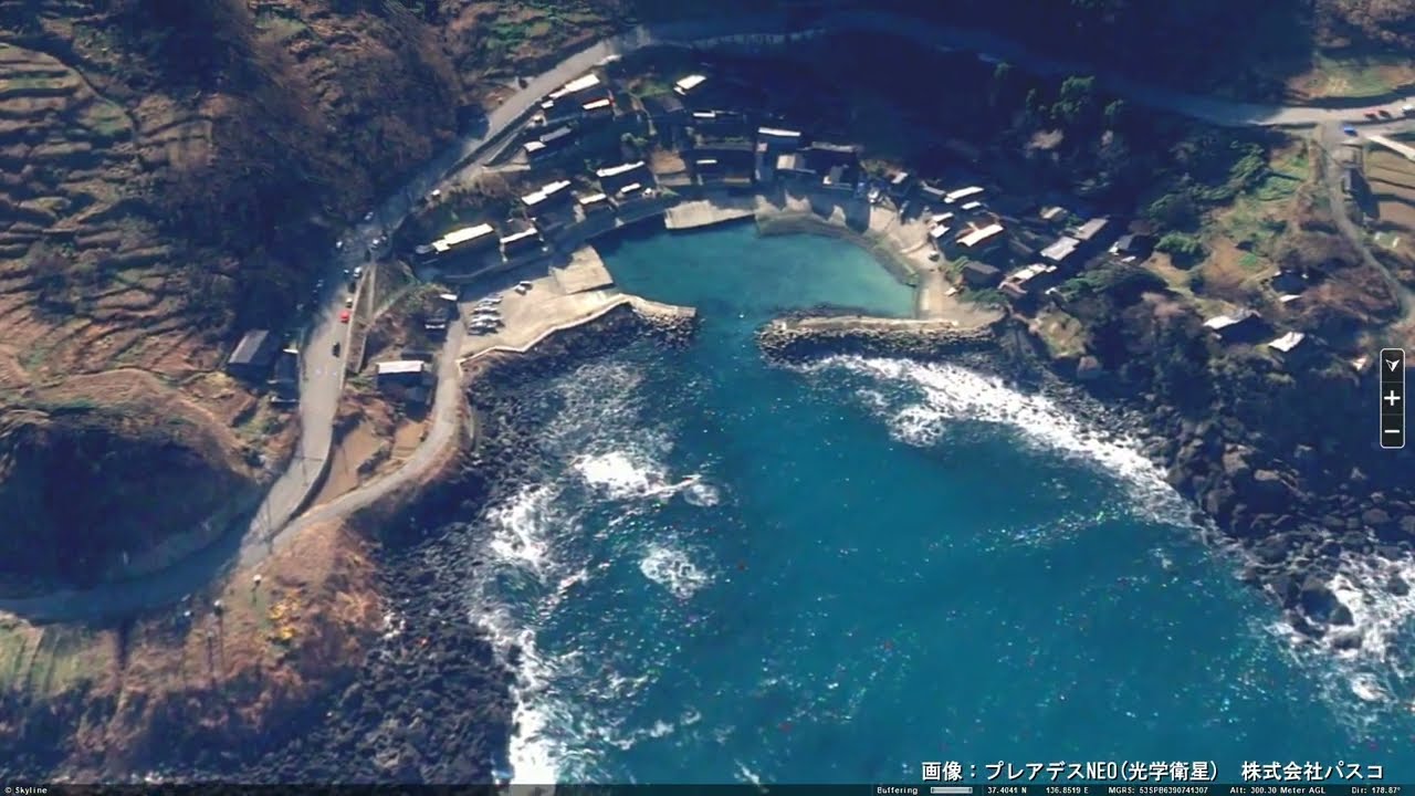 令和6年 能登半島地震　輪島市海岸部の道路寸断状況