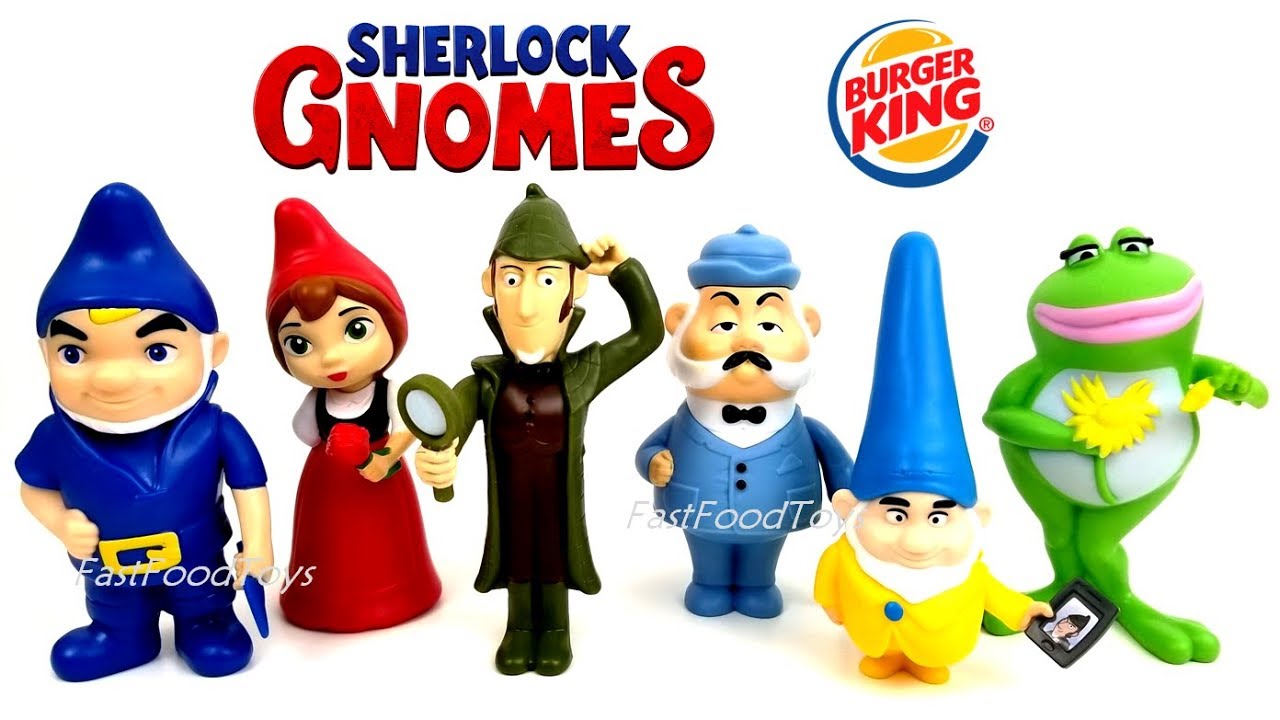 2017 2018 BURGER KING JR SHERLOCK GNOMES GNOMEO JULIET 2 MOVIE KIDS MEAL TOYS FULL SET 6 COLLECTION