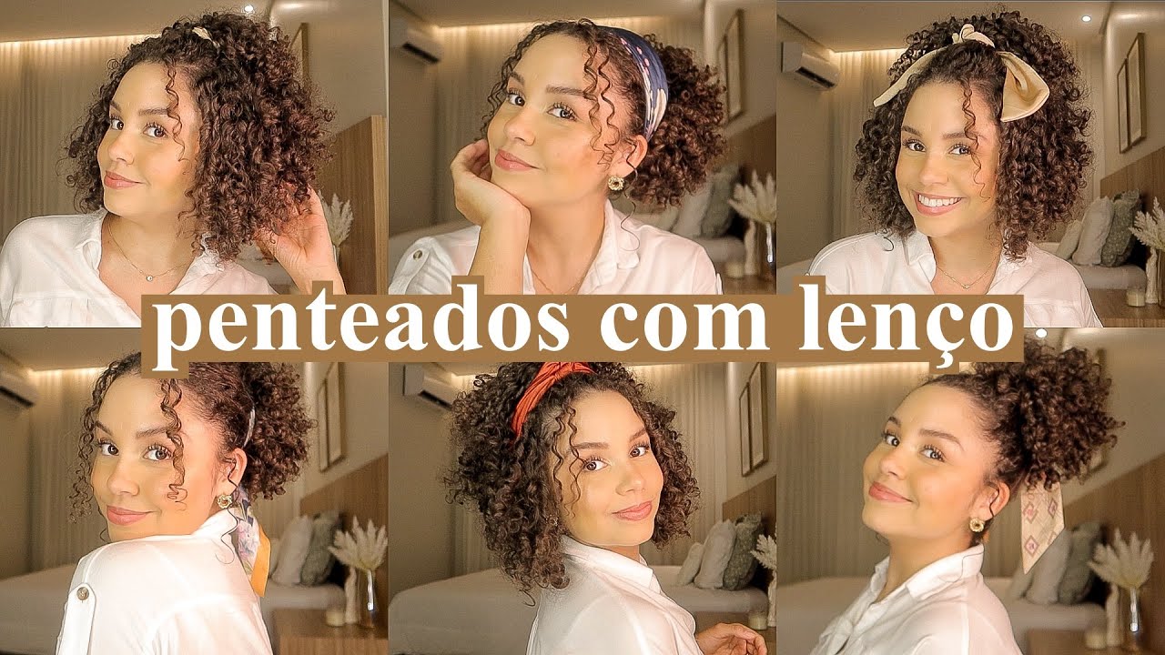 Penteados com lenço para cabelos cacheados: fáceis e lindos ✨