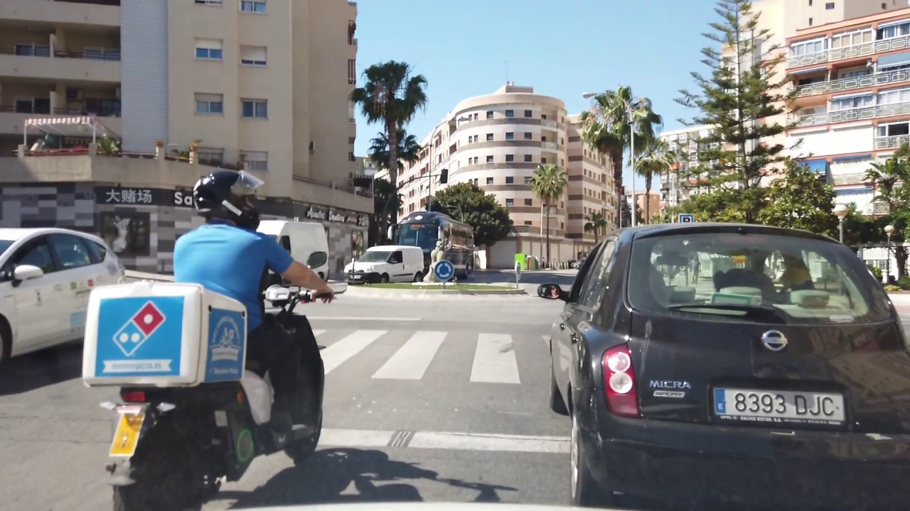 Driving from Torremolinos to Mijas Riviera del Sol, Andalucia,Spain