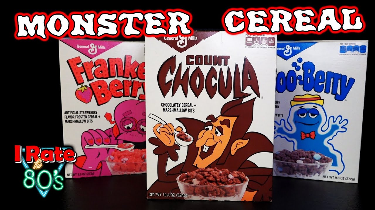 История хлопьев Monster! Count Chocula, FrankenBerry, BooBerry, Mummy, Fruit Brute (ЯРОСТЬ 80-х)