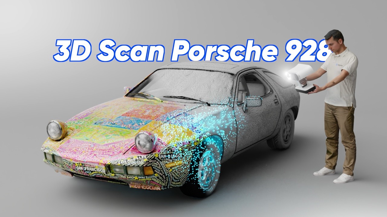 3D Scan des Porsche 928 Art Car der BANZAI Collection | Digitaler Zwilling mit Artec Leo