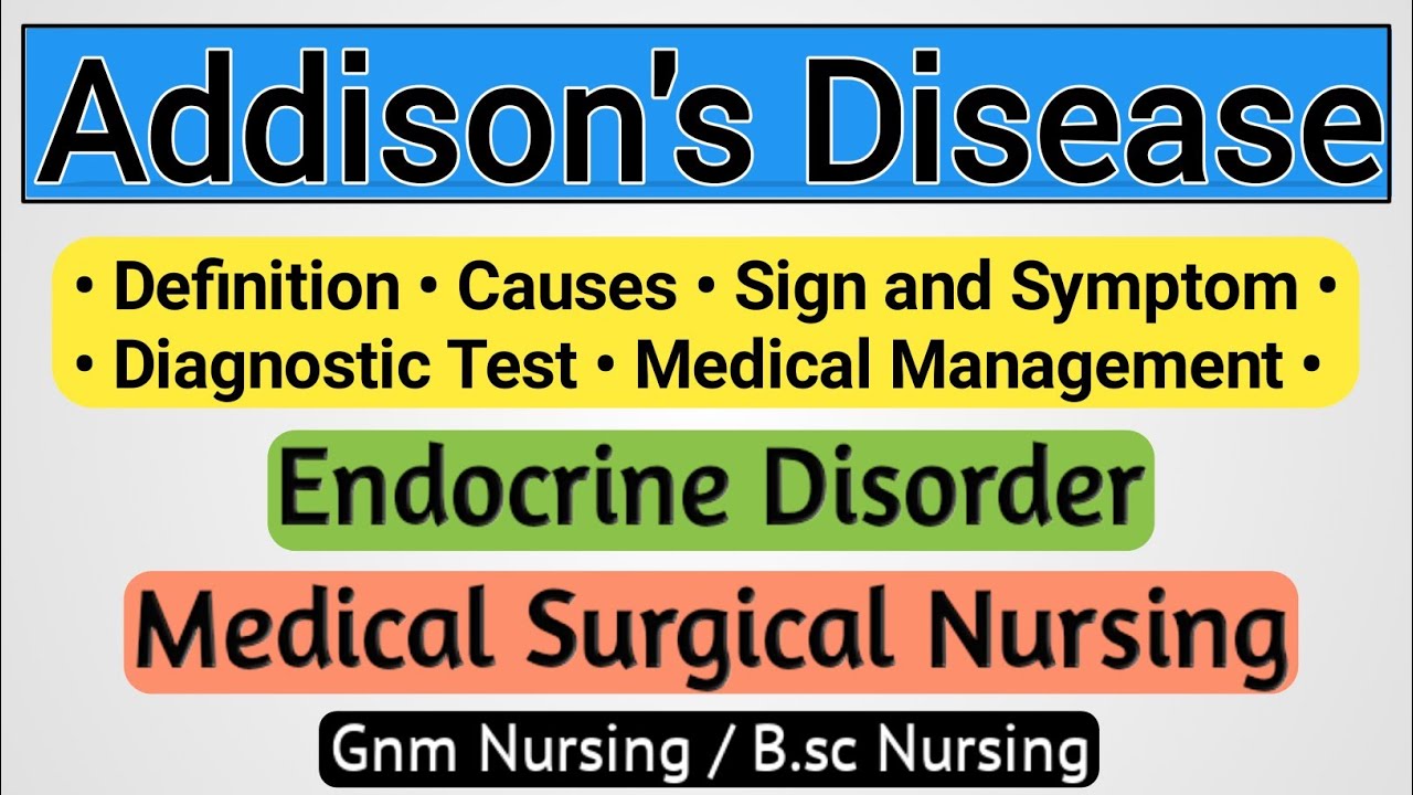 Addison's Disease In Hindi - Endocrine Disorder // Medical Surgical Nursing Lecture