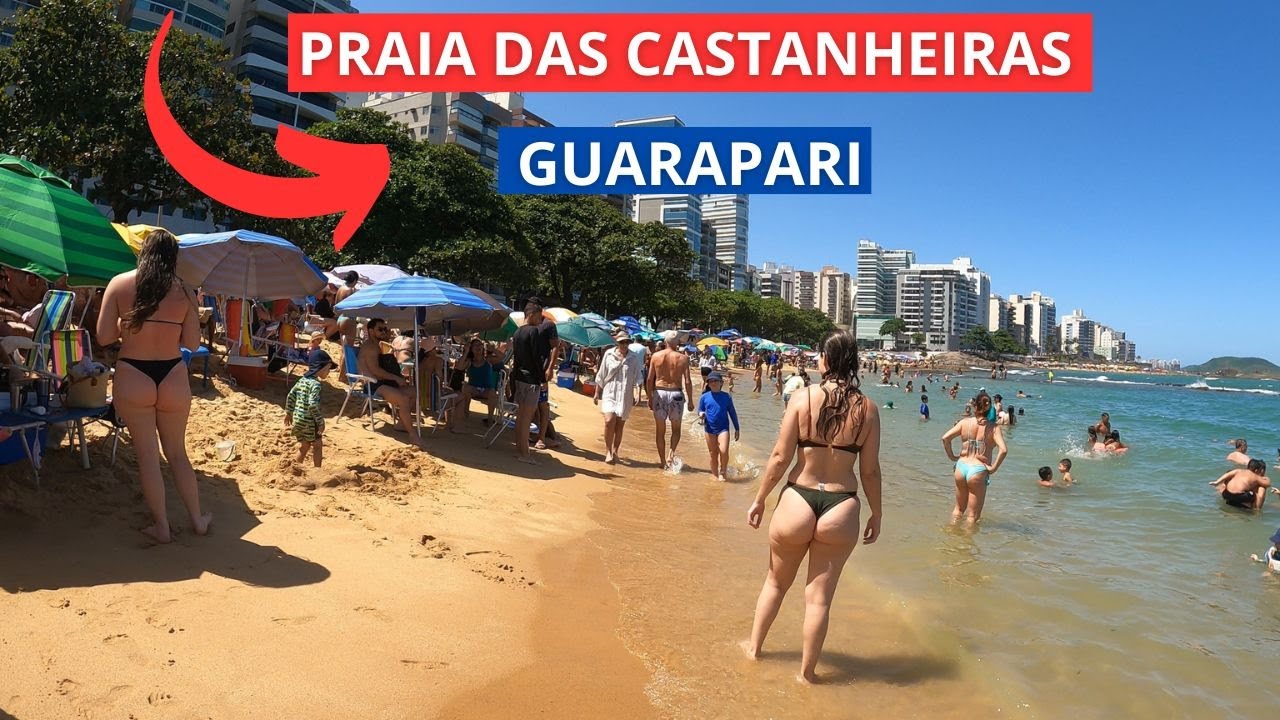 🌊✨ Guarapari is PACKED! Castanheiras, Praia do Meio, and Areia Preta are all very busy today! 🏖️🔥