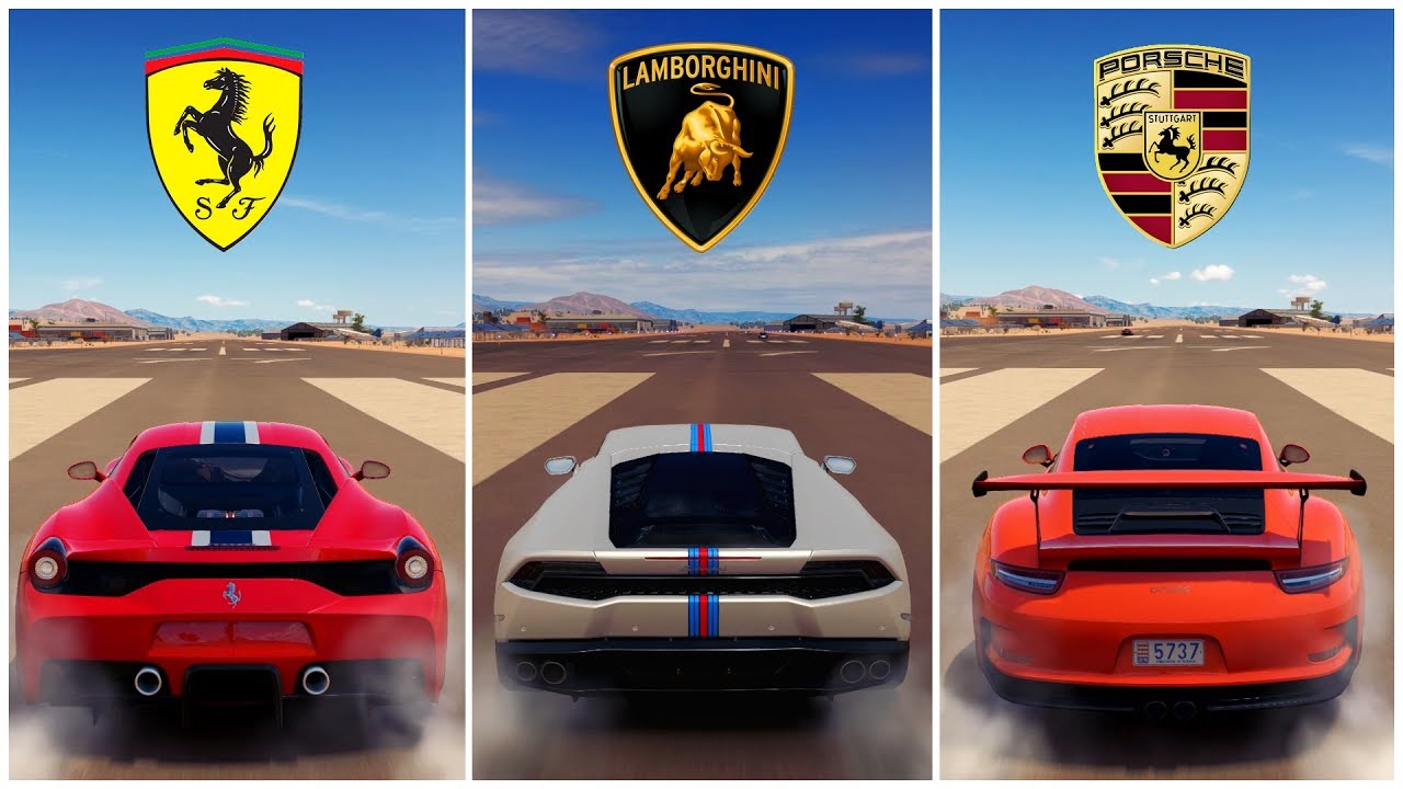 BATTLE ! | Ferrari 458 Speciale vs Lamborghini Huracan vs Porsche 911 GT3 RS | Forza Horizon 3