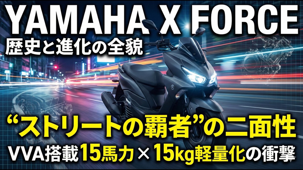 ヤマハ・X FORCE：通勤は、退屈である必要はない。それは“X FORCE”が仕掛けた、日常への反逆だった。秘密の顔を持つスクーター