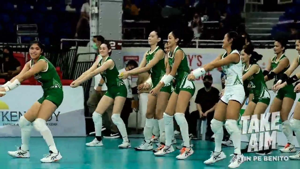 DLSU Lady Spikers doing their warm-ups in style