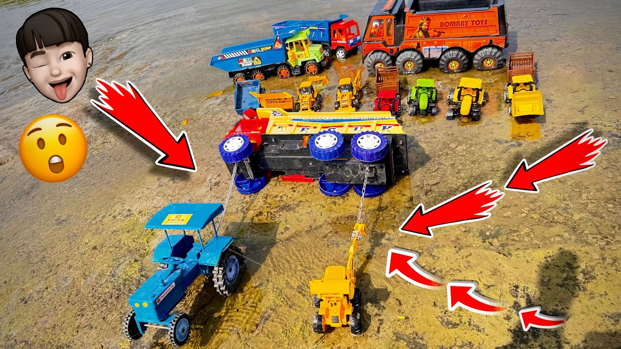 JCB Tractor Cartoon Video | BharatBenz Dumper Truck Accident Pulling OutCar Tractor Jcb 3dx