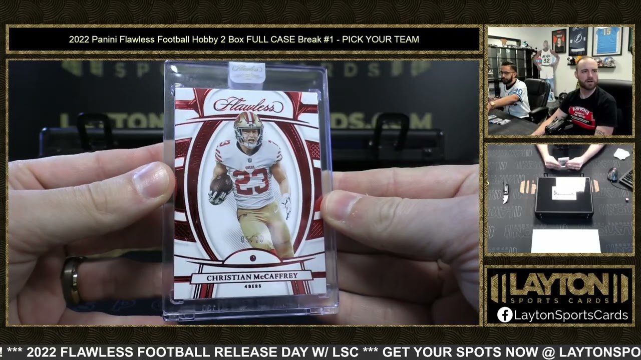 WOW! EMERALD PICKETT & MORE! 2022 Panini Flawless Football Hobby 2 Box FULL CASE Break #1