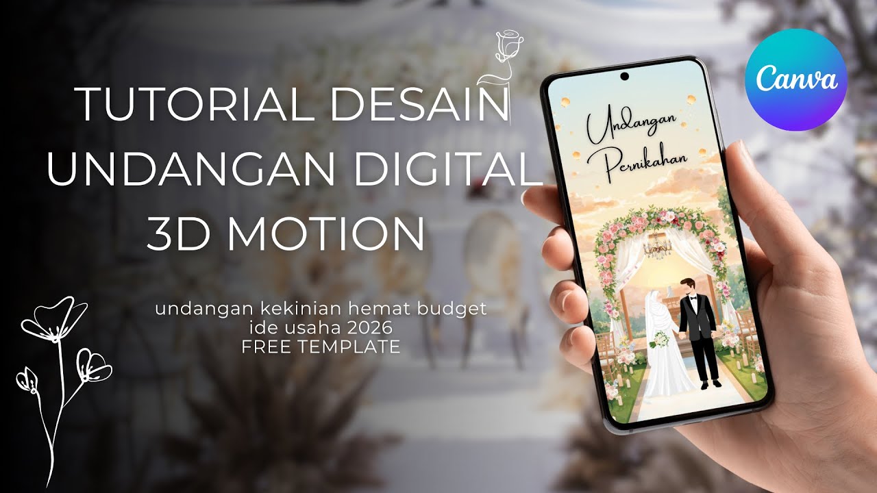Desain Undangan Digital Kekinian 3D Motion Cuma Pakai Canva | FREE TEMPLATE 