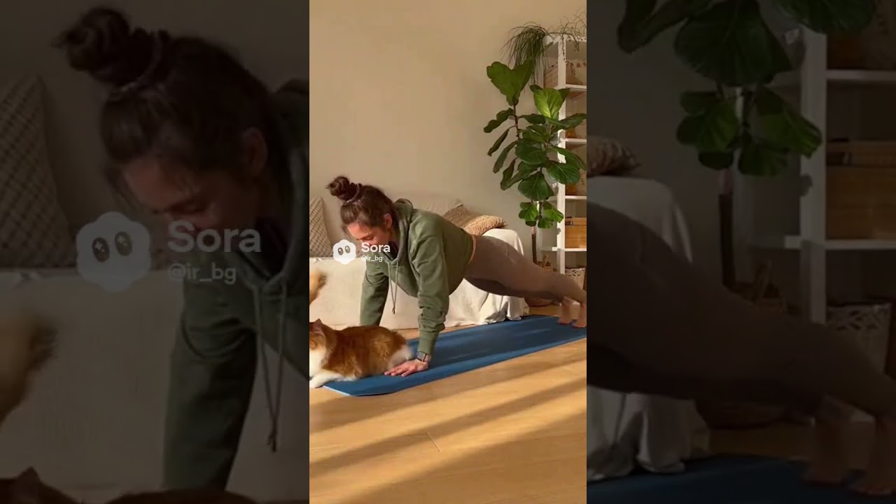 Когда твой кот больше фитнес-няшка, чем ты 😂