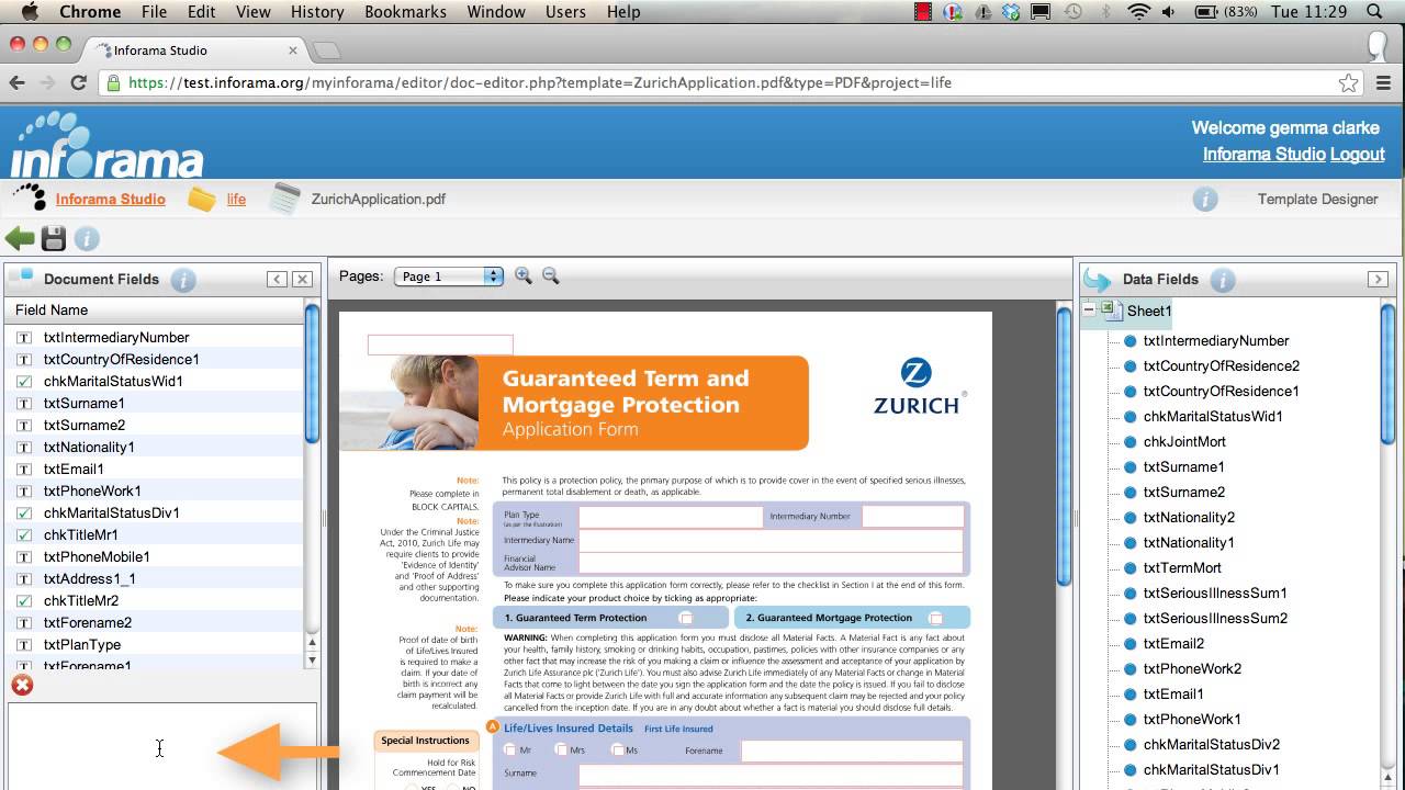 Inforama Binding Window